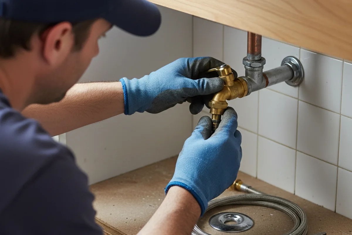 Shutoff valve and fitting work during Faucet and Fixture Repair in Joice